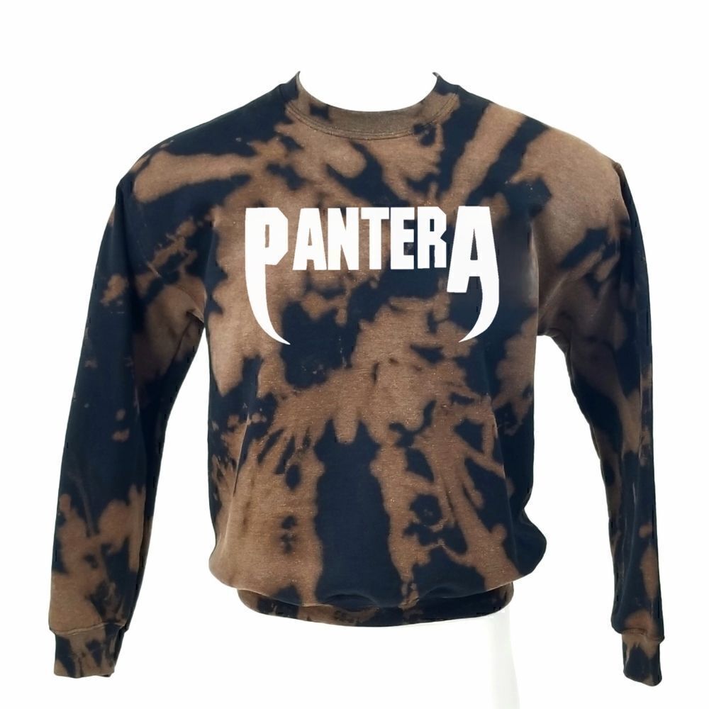 PANTERA Heavy Metal Rock Band Acid Washed Pullover Crewneck Sweatshirt Punk Rap